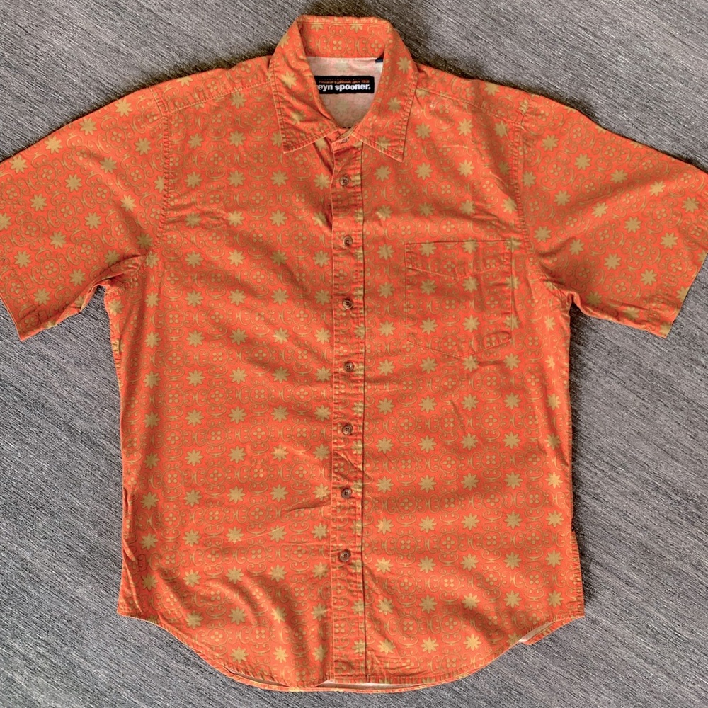 Reyn Spooner Men’s S/S Archive Print Micro Floral Hawaiian Button Up (M) Shirt
